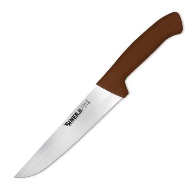 Sinerji Silver No 4 Plastik Saplı Kasap Bıçağı, 21 cm, Kahverengi - 1