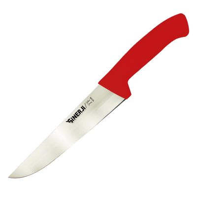 Sinerji Silver No 5 Plastik Saplı Kasap Bıçağı, 25 cm, Kırmızı - 1