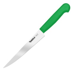 Sinerji Silver Plastic Handle Medium Cheese Knife, 16 cm, Green - Sinerji