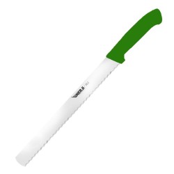 Sinerji Silver Plastic Handle Toothed Bread Knife, 30 cm, Green - Sinerji