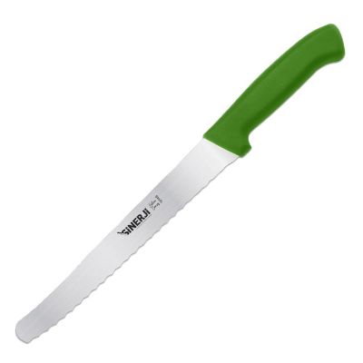 Sinerji Silver Plastik Saplı Büyük Dişli Ekmek Bıçağı, 24 cm, Yeşil - 1
