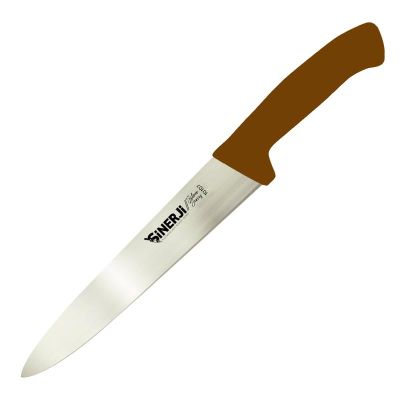 Sinerji Silver Plastik Saplı Dilimleme Bıçağı, 18 cm, Kahverengi - 1