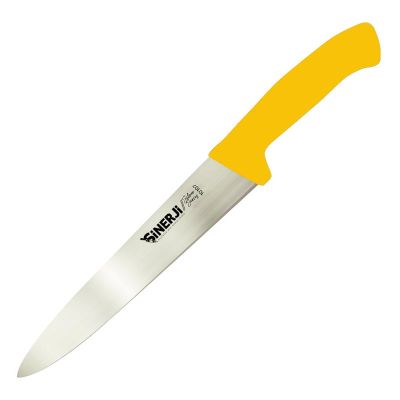 Sinerji Silver Plastik Saplı Dilimleme Bıçağı, 18 cm, Sarı - 1
