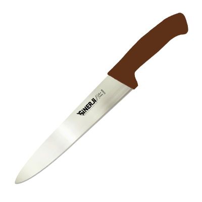 Sinerji Silver Plastik Saplı Dilimleme Bıçağı, 20 cm, Kahverengi - 1