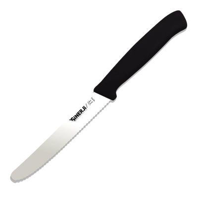 Sinerji Silver Plastik Saplı Dişli Domates Bıçağı, 11 cm, Siyah - 1