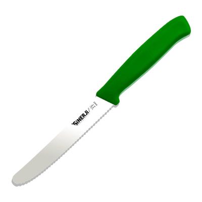 Sinerji Silver Plastik Saplı Dişli Domates Bıçağı, 11 cm, Yeşil - 1
