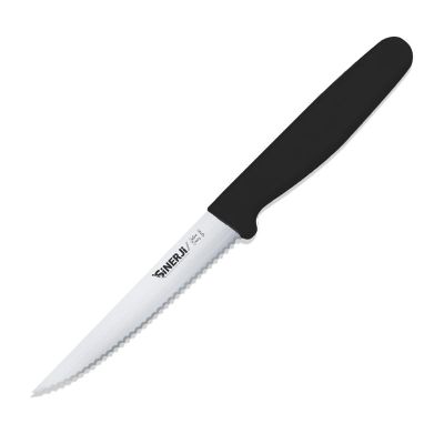 Sinerji Silver Plastik Saplı Dişli Sebze Bıçağı, 11 cm, Siyah - 1