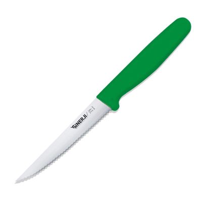 Sinerji Silver Plastik Saplı Dişli Sebze Bıçağı, 11 cm, Yeşil - 1