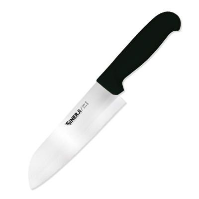 Sinerji Silver Plastik Saplı Santoku Şef Bıçağı, 18 cm, Siyah - 1