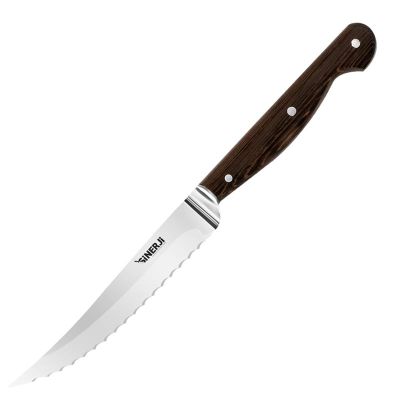Sinerji Wooden Venge Saplı Krom Bilezikli Steak Bıçağı, 11.5 cm - 1