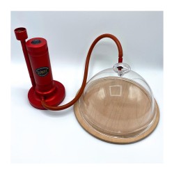 طقم ماكينة تدخين سريع Slainte + مروحة + 2 قطعة من نشارة الخشب، أحمر - 4