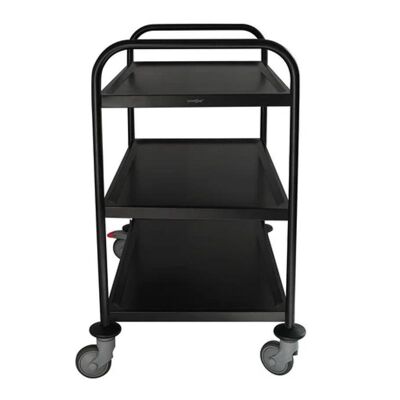 Smart Chef 101102 عربة خدمة بلاستيكية 3 طبقات، 93x51x93 سم، أسود - Smart Chef