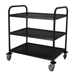 Smart Chef 101102 Plastic 3 Layers Service Trolley, 93x51x93 cm, Black - 2