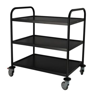 Smart Chef 101102 Plastic 3 Layers Service Trolley, 93x51x93 cm, Black - Smart Chef