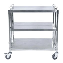 Smart Chef 102102 عربة خدمة قابلة للطي من الفولاذ المقاوم للصدأ 3 طبقات، 88.5x50.1x96 سم - 3