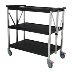 Smart Chef 102104 Plastic 3 Layers Folding Service Trolley, 93x51x93 cm - 1