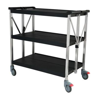 Smart Chef 102104 Plastic 3 Layers Folding Service Trolley, 93x51x93 cm - Smart Chef