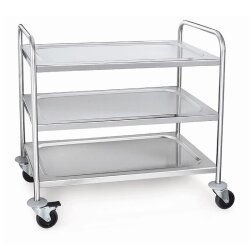 Smart Chef X1101 Paslanmaz Çelik 3 Katlı Servis Arabası, 84.5x52.5x94 cm - Smart Chef