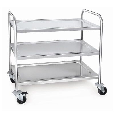 Smart Chef X1101 Paslanmaz Çelik 3 Katlı Servis Arabası, 84.5x52.5x94 cm - 1