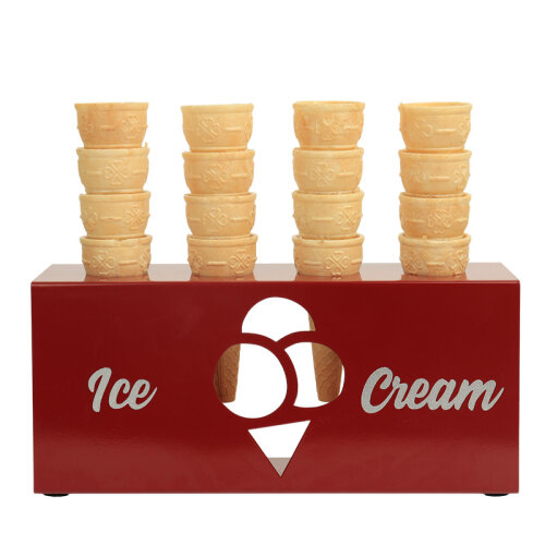 SMH DKS Ice Cream Cone Stand, 30x8x13.5 cm, Burgundy - SMH