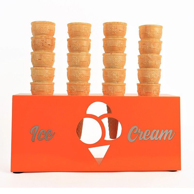 SMH DKS Ice Cream Cone Stand, 30x8x13.5 cm, Orange - SMH
