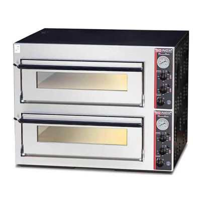 Soinox P44.LF 33 cm x 4+4 Pizza Kapasiteli Çift Katlı Taş Pizza Fırını, Elektrikli - 1