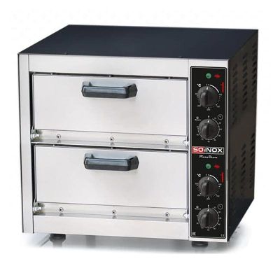 Soinox PM.11 40 cm x 1+1 Pizza Kapasiteli Çift Katlı Pizza Fırını, Elektrikli - Soinox