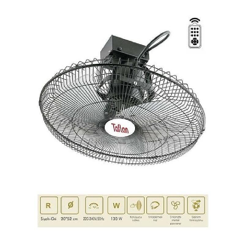 Taflan FAR 20R Uzaktan Kumandalı Sanayi Tipi Tavan Vantilatörü, 52 cm - Taflan