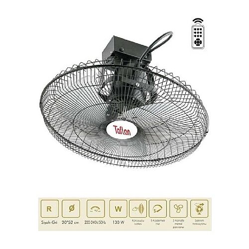 Taflan FAR 20R Uzaktan Kumandalı Sanayi Tipi Tavan Vantilatörü, 52 cm - 2