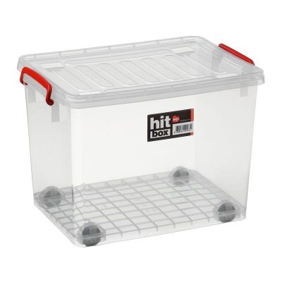 Bora Plastik Hit Box Tekerlekli Kasa, 31.8 L, Şeffaf - 1