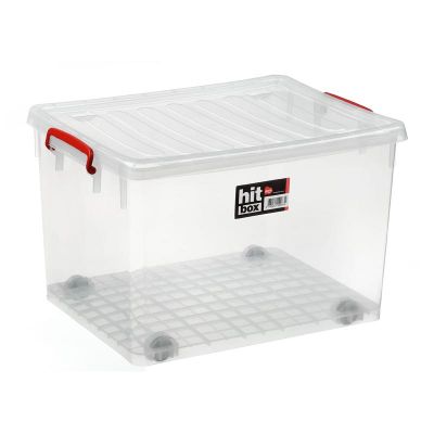 Bora Plastik Hit Box Tekerlekli Kasa, 50 L, Şeffaf - 1