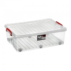Bora Plastik Hit Box Tekerlekli Kasa, 29 L, Şeffaf - Bora Plastik