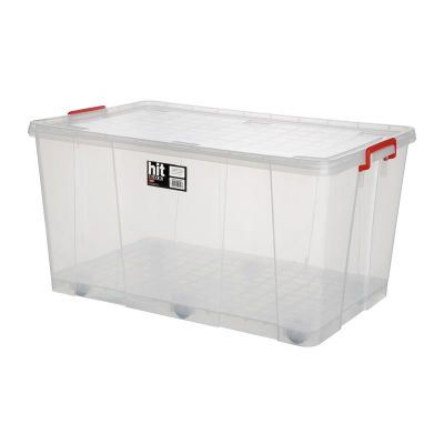 Bora Plastik Hit Box Tekerlekli Kasa, 120 L, Şeffaf - Bora Plastik