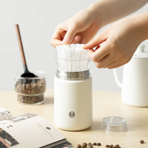 Timemore 1+1 Thermos and Dripper in One, White - 6