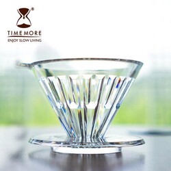 Timemore Crystal Eye 01 V60 Plastik Dripper, 2 Fincan - Thumbnail