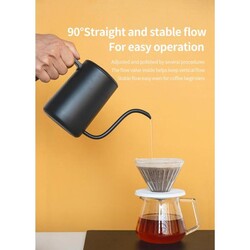 Timemore Fish Pure Pour Over Kettle, 700 ml, Siyah - Thumbnail