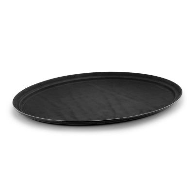Tria FGO5668 Fiberglass Oval Kaydırmaz Tepsi, 56x68 cm, Siyah - 1