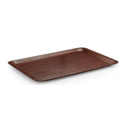 Tria TF2030KMM Matte Surface Non-Slip Kraft Rectangular Tray, 20x30 cm, Mahogany - Tria