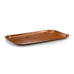 Tria TF4875KWG Matte Surface Non-Slip Kraft Rectangular Tray, 48x75 cm, Walnut - Tria