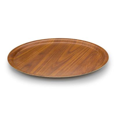 Tria TFY33SWM Mat Yüzey Kraft Yuvarlak Tepsi, 33 cm, Ceviz - 1