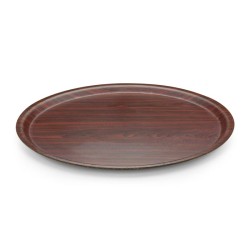 Tria TFY38KMM Matte Surface Non-Slip Kraft Round Tray, 38 cm, Mahogany - Tria