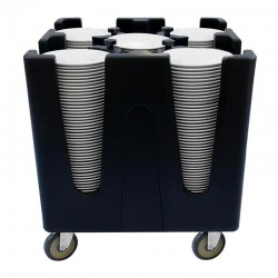 Tribeca Plate Trolley, 4 Compartment, 730x730x815 mm, Black - Tribeca