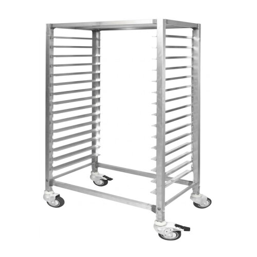 Tribeca PTC-406018 Demonte 40x60 cm 18 Tepsi Kapasiteli Tepsi Taşıma Arabası, 42x68x177 cm - Tribeca