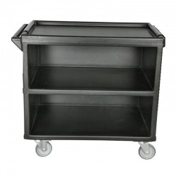 Tribeca Service Trolley, 3 Sides Closed, Monoblock, 970x580x880 mm, Black - Tribeca