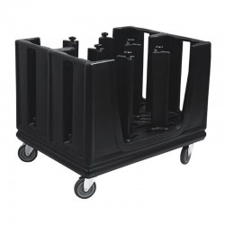 Tribeca TAA-6B Plate Trolley, Adjustable 6 Compartment, Black - Tribeca