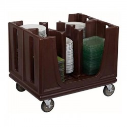 Tribeca TAA-6B Plate Trolley, Adjustable 6 Compartment, Brown - Tribeca