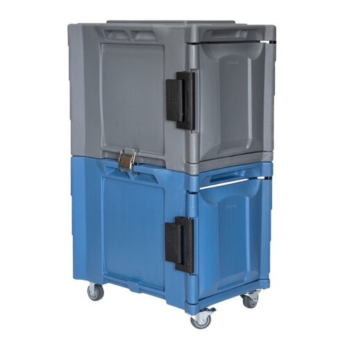 Tribeca TCB-600NDUO Önden Yüklemeli Tekerlekli Çiftli Thermobox, 95x134x127 cm, Mavi Gri 