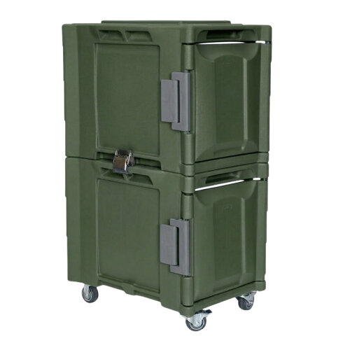 Tribeca TCB-600NDUO Önden Yüklemeli Tekerlekli Çiftli Thermobox, 95x134x127 cm, Yeşil 