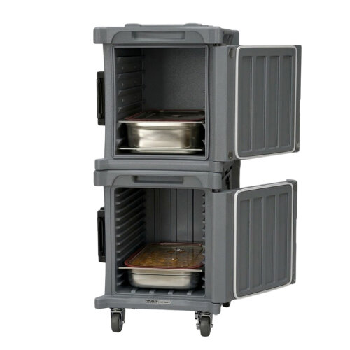 Tribeca TCB-600NMIXDUO Önden Yüklemeli Tekerlekli Çiftli Thermobox, 95x134x127 cm, Gri - Tribeca