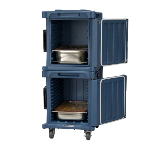 Tribeca TCB-600NMIXDUO Önden Yüklemeli Tekerlekli Çiftli Thermobox, 95x134x127 cm, Mavi 